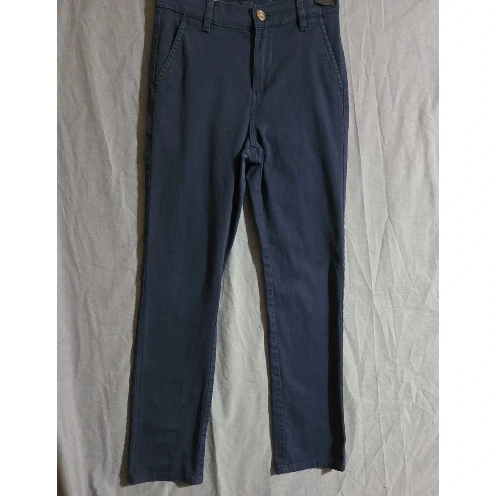 IZOD Boys‎ 14 Slim Flat Front Navy Blue Dress Uniform Pants Straight Leg EUC